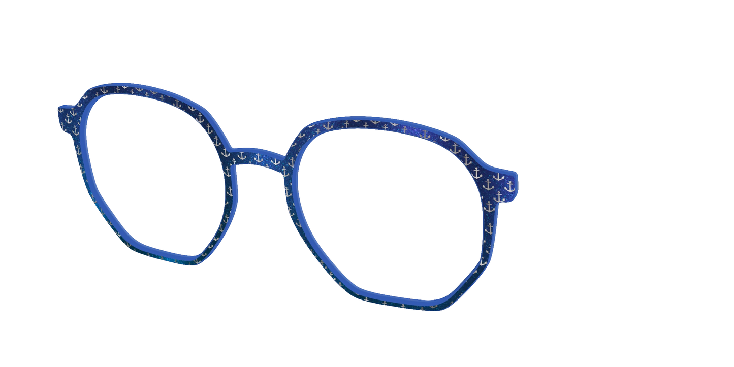 The Blue Shimmer with Silver Foil Anchors