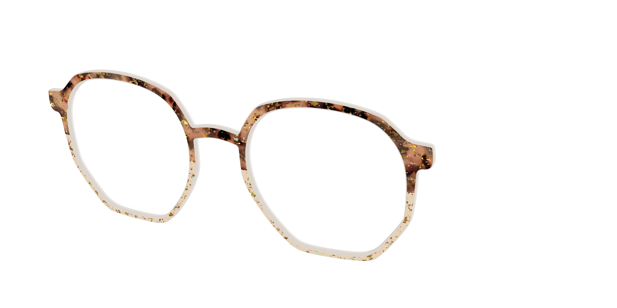 The Khaki Tortoise Crystal Split with Gold Flakes