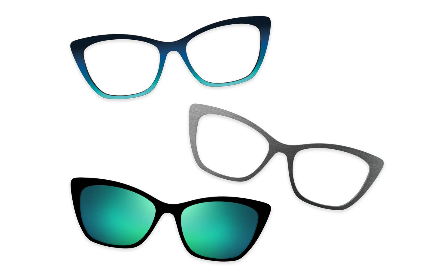 Teal Pearlized Metal - Set