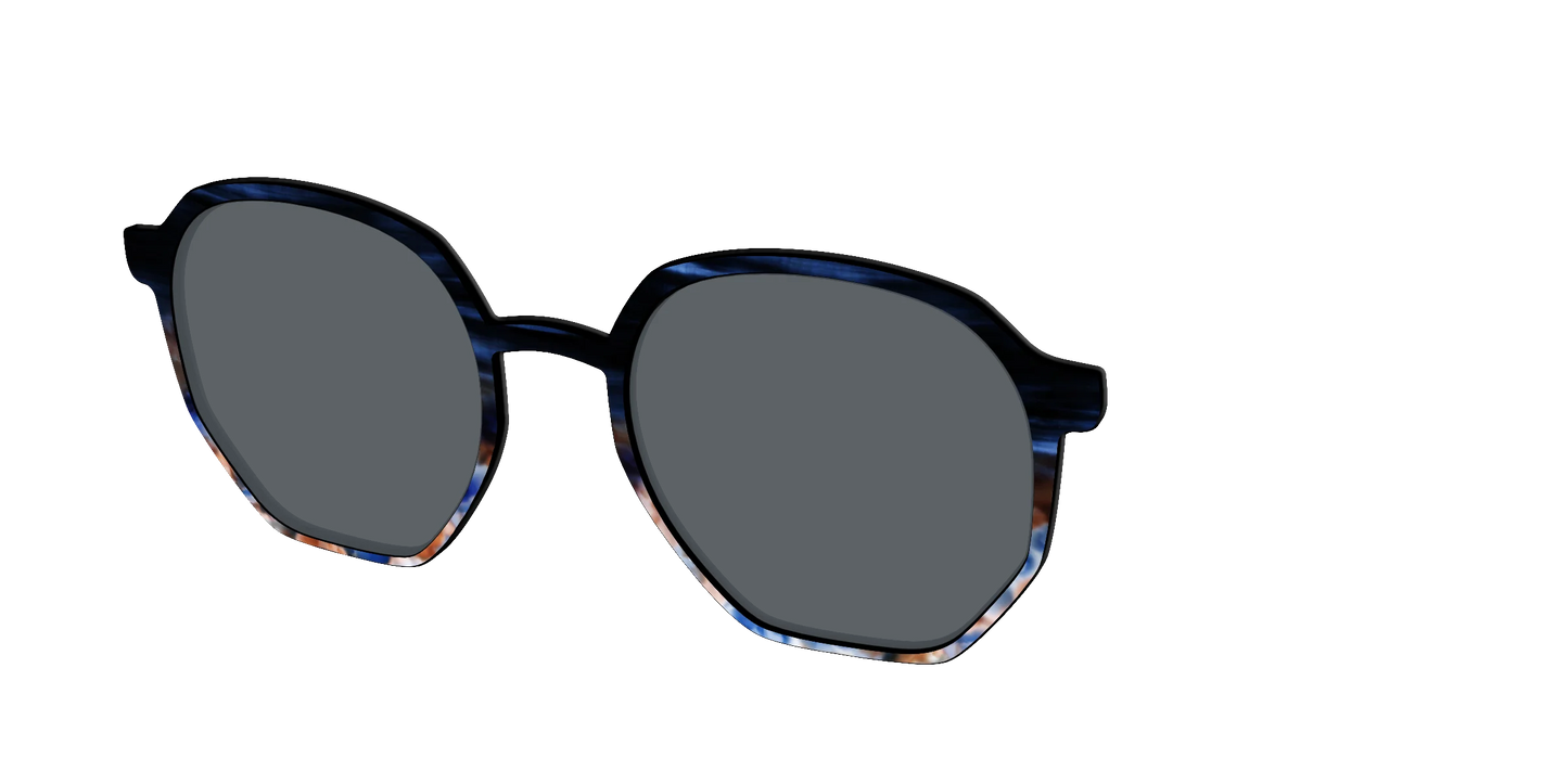 The Polarized Blue Horn Tortoise Sun Top