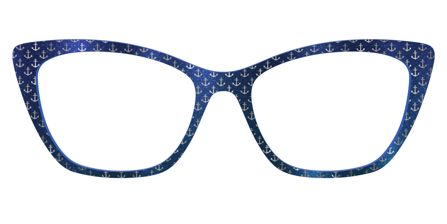 The Blue Shimmer with Silver Foil Anchors