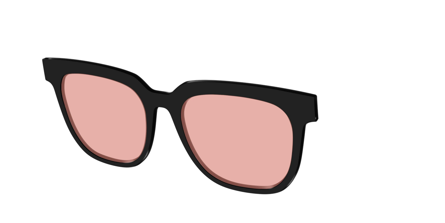 The Black With Coral Pink Lens