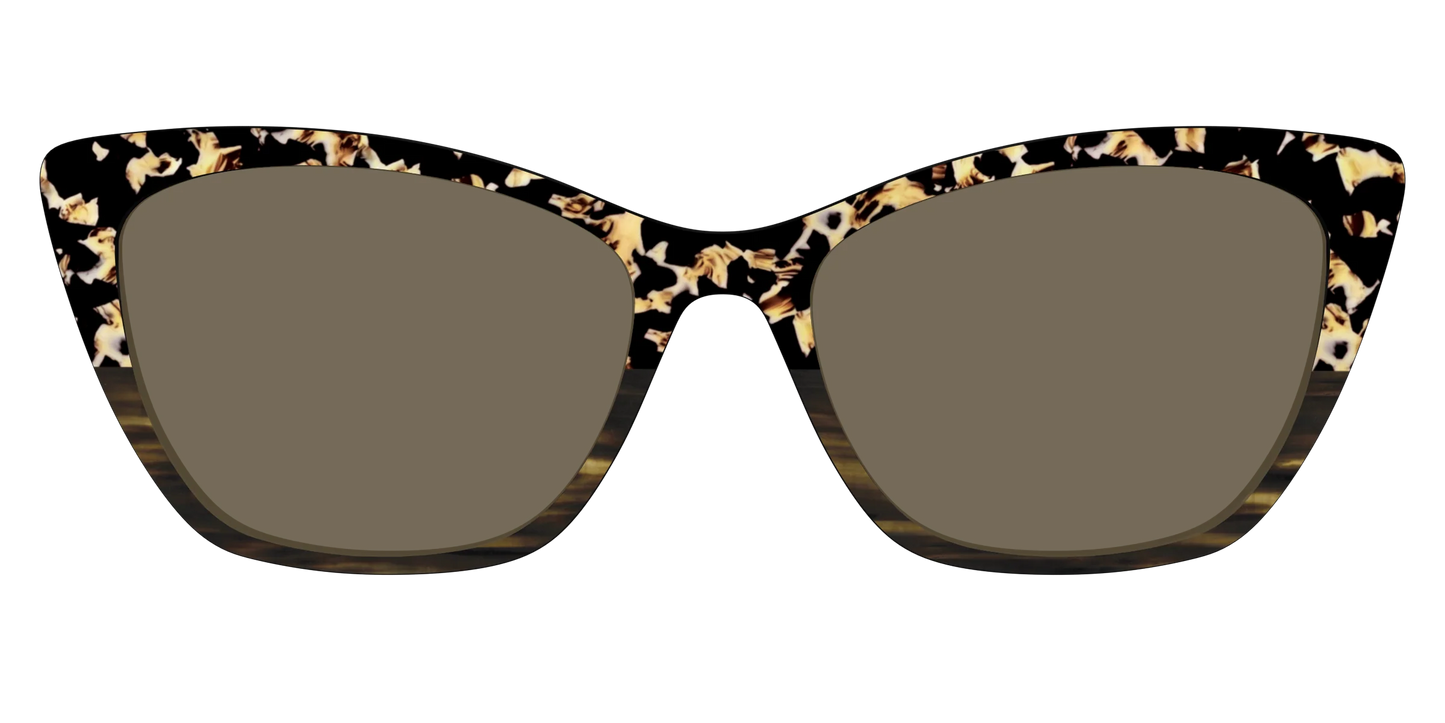 The Polarized Caramel Tortoise Horn Split Sun Top