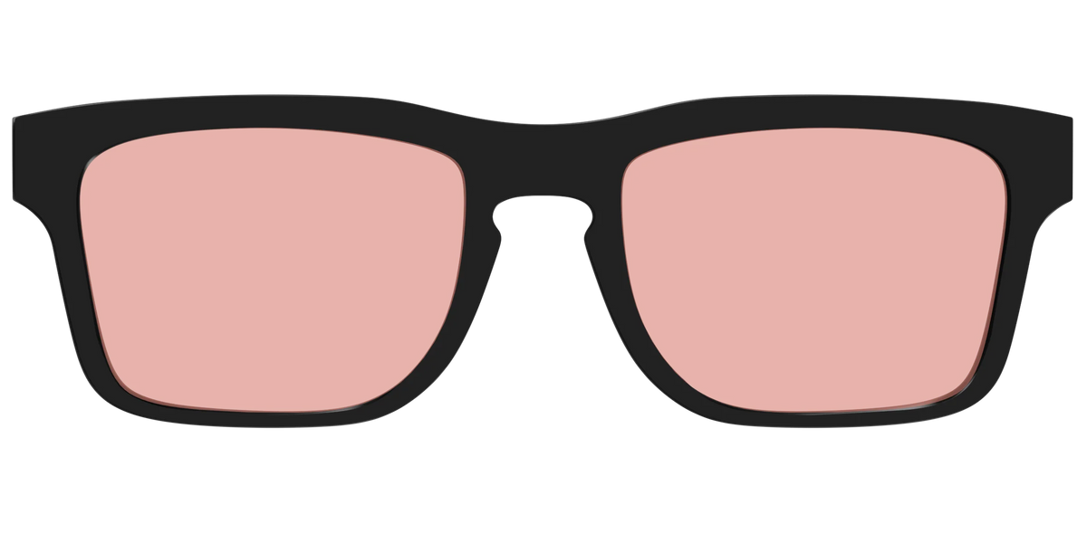 The Black With Coral Pink Lens
