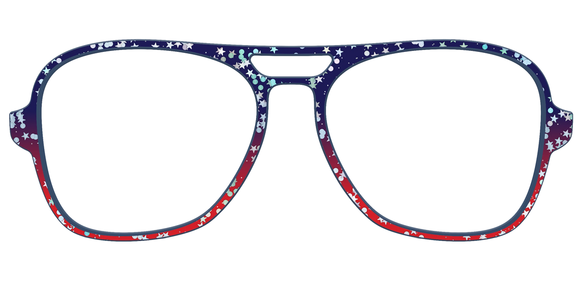 The Navy to Scarlet Gradient with Star Glitter