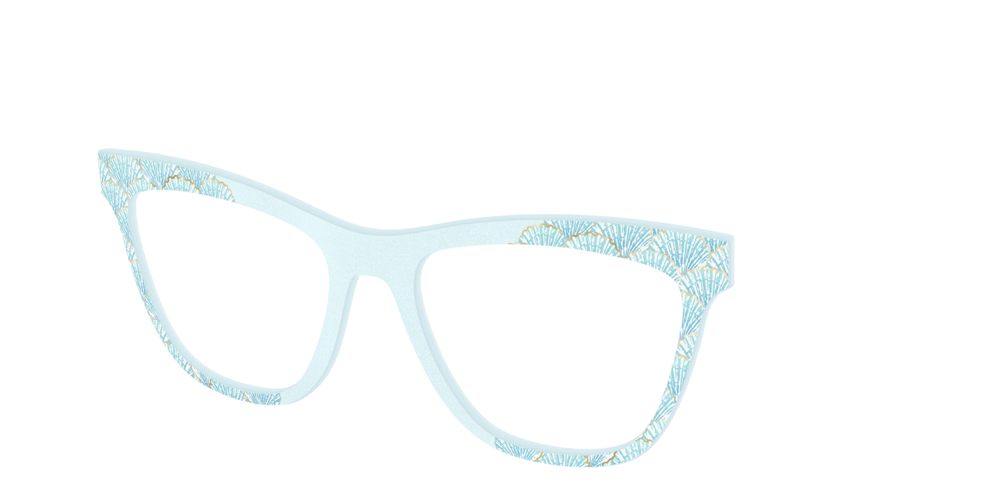 The Aquamarine Shells Shimmer with Gold Foil