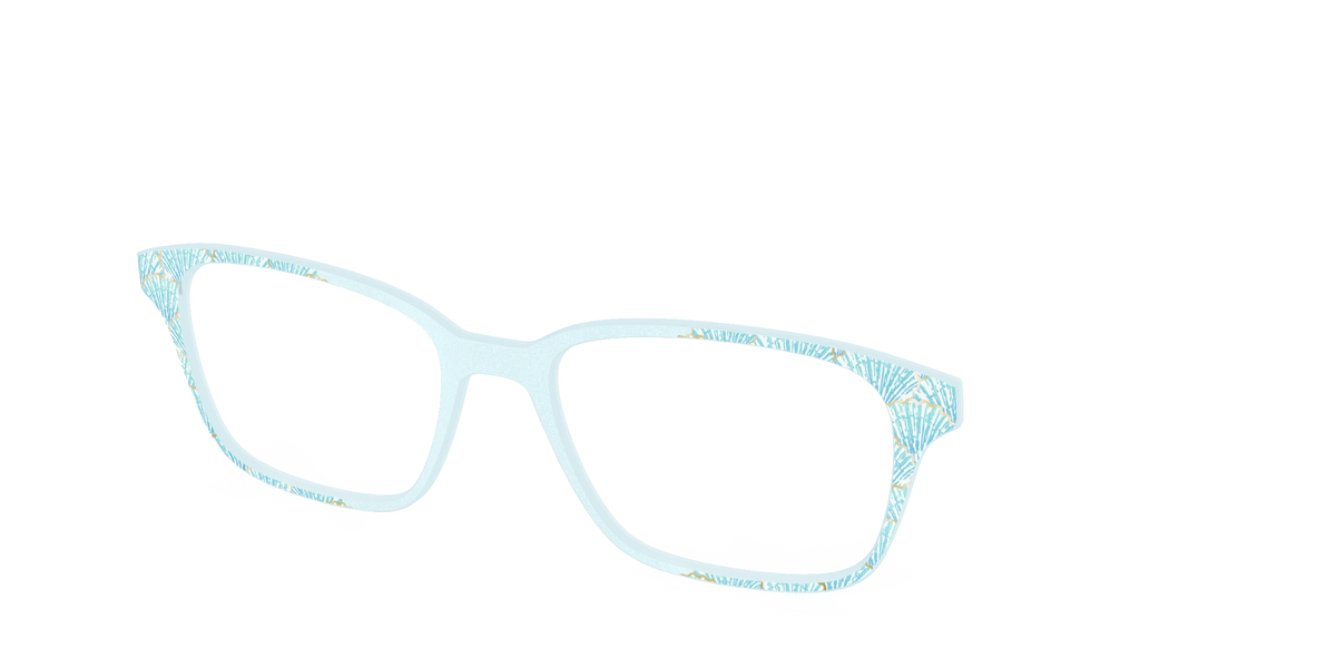 The Aquamarine Shells Shimmer with Gold Foil
