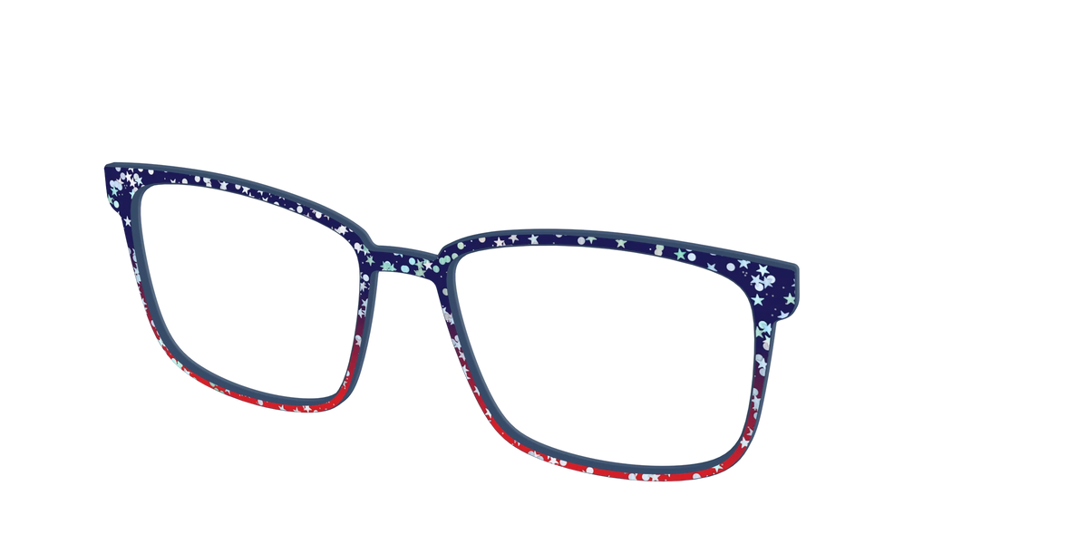 The Navy to Scarlet Gradient with Star Glitter