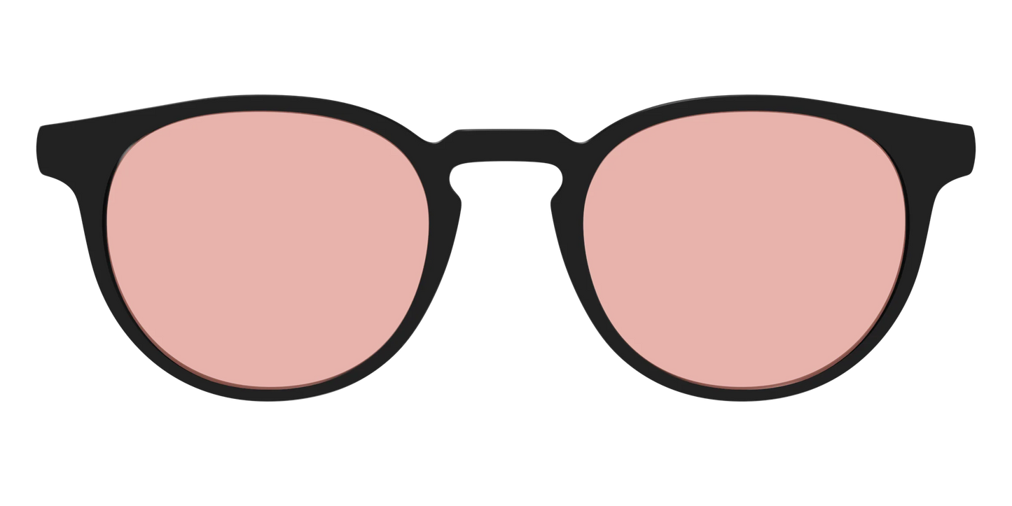 The Black With Coral Pink Lens