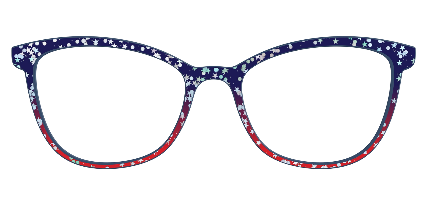 The Navy to Scarlet Gradient with Star Glitter