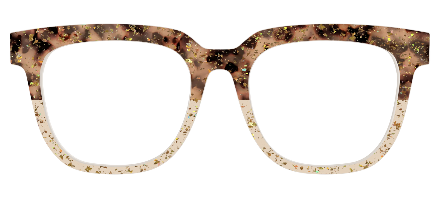 The Khaki Tortoise Crystal Split with Gold Flakes
