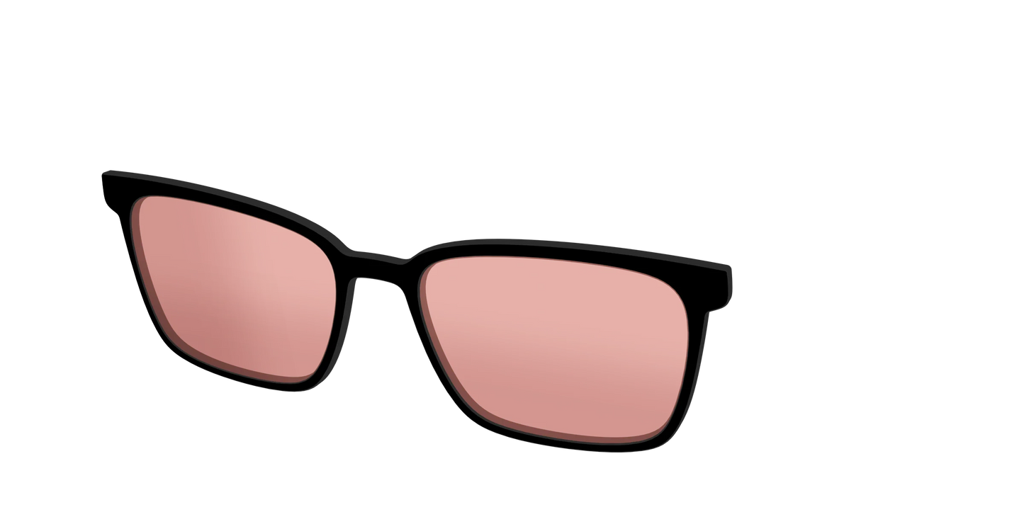 The Black With Coral Pink Lens
