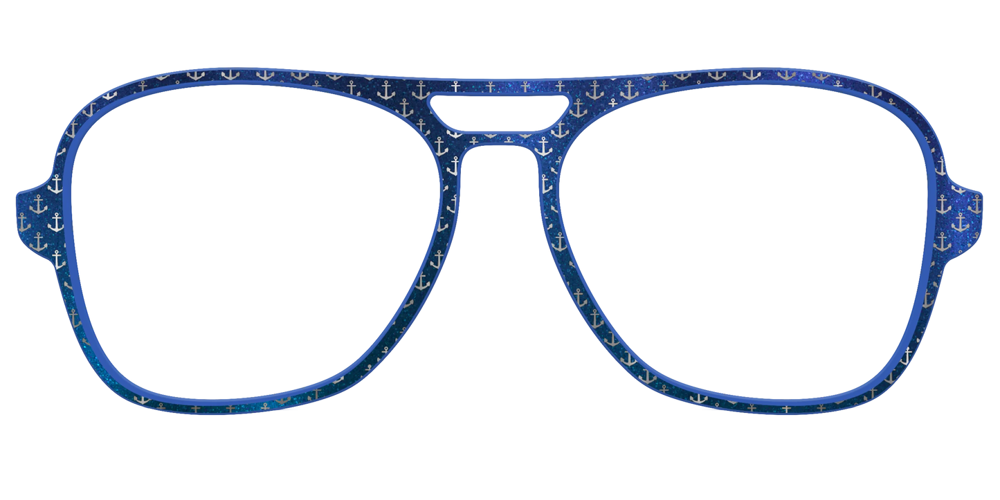 The Blue Shimmer with Silver Foil Anchors