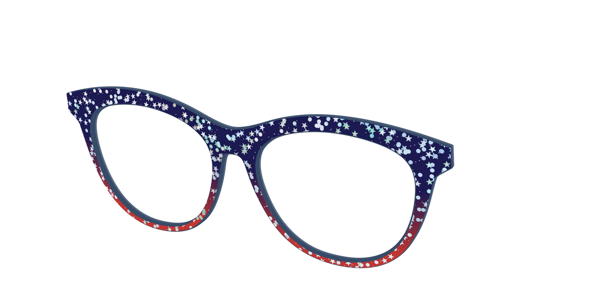 The Navy to Scarlet Gradient with Star Glitter