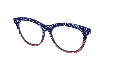 The Navy to Scarlet Gradient with Star Glitter