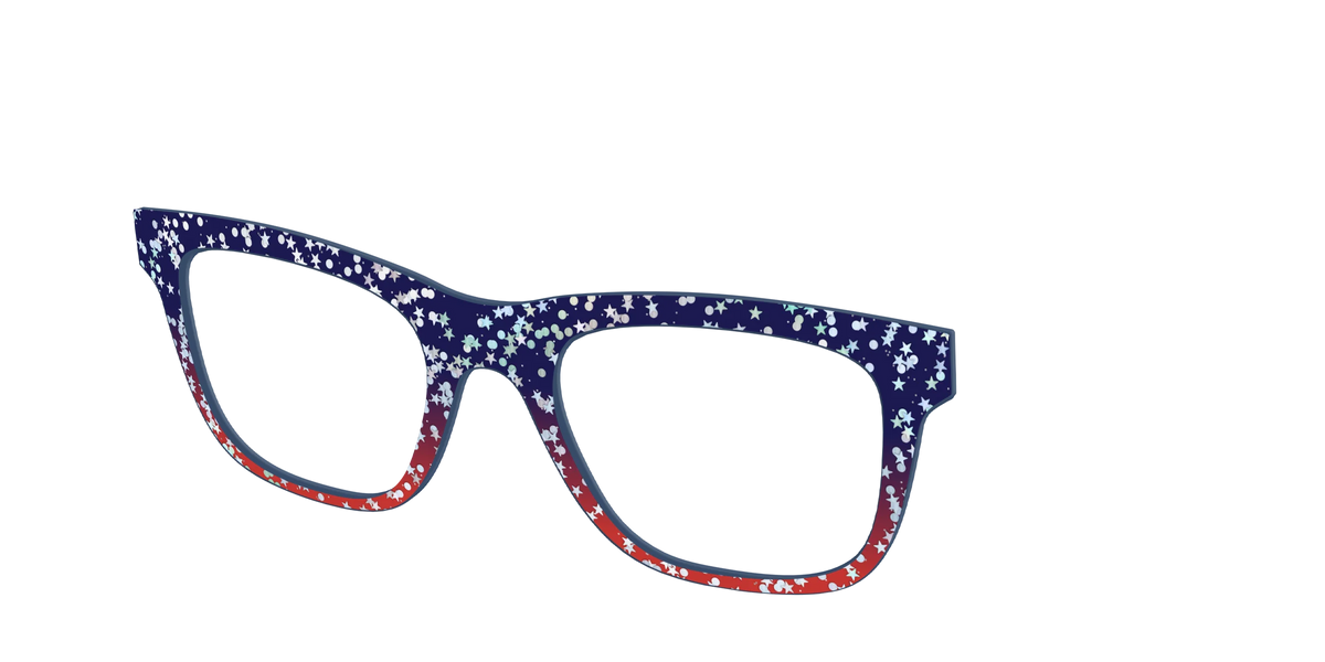 The Navy to Scarlet Gradient with Star Glitter