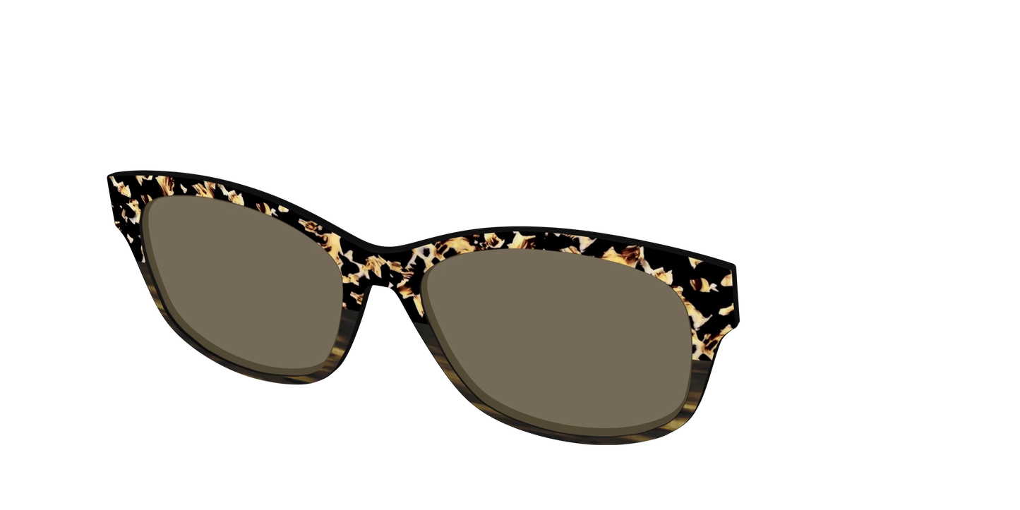 The Polarized Caramel Tortoise Horn Split Sun Top
