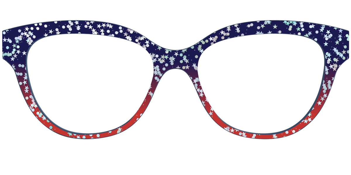 The Navy to Scarlet Gradient with Star Glitter