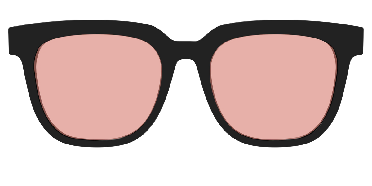 The Black With Coral Pink Lens
