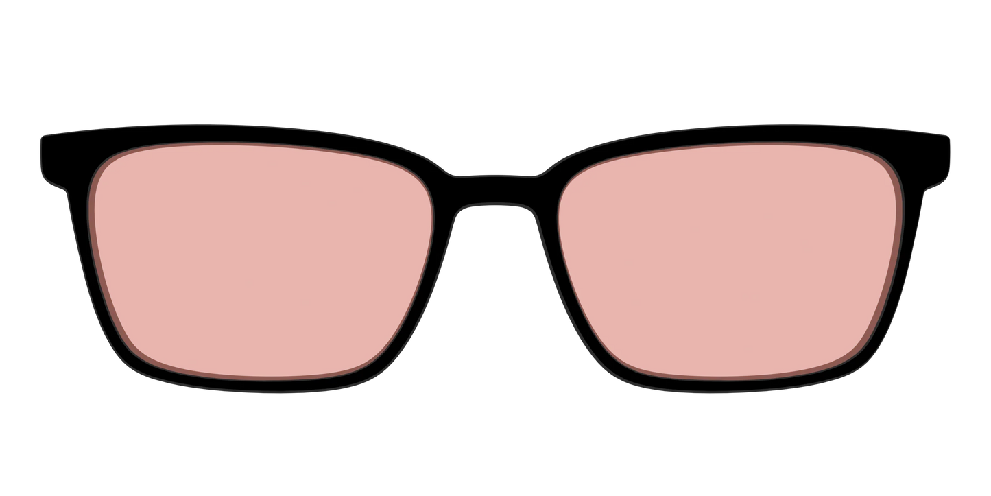 The Black With Coral Pink Lens
