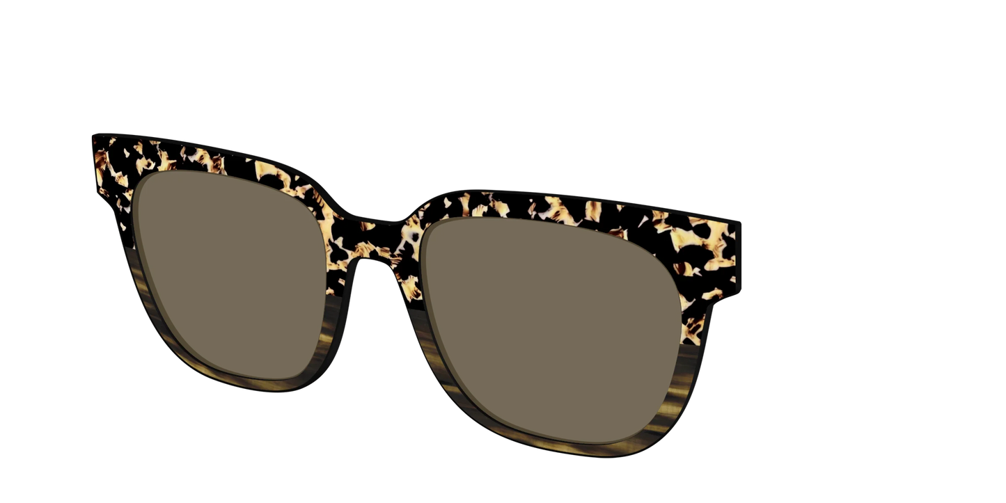 The Polarized Caramel Tortoise Horn Split Sun Top