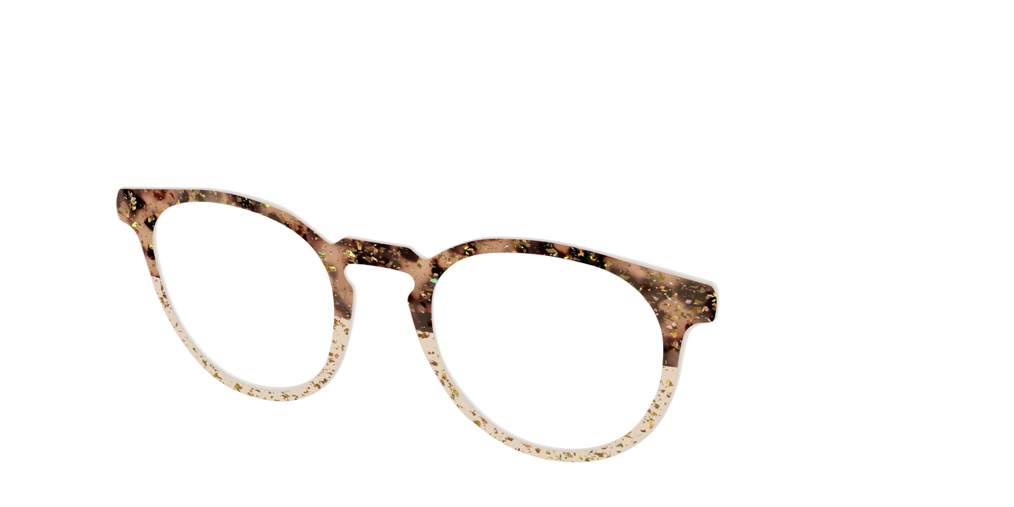 The Khaki Tortoise Crystal Split with Gold Flakes