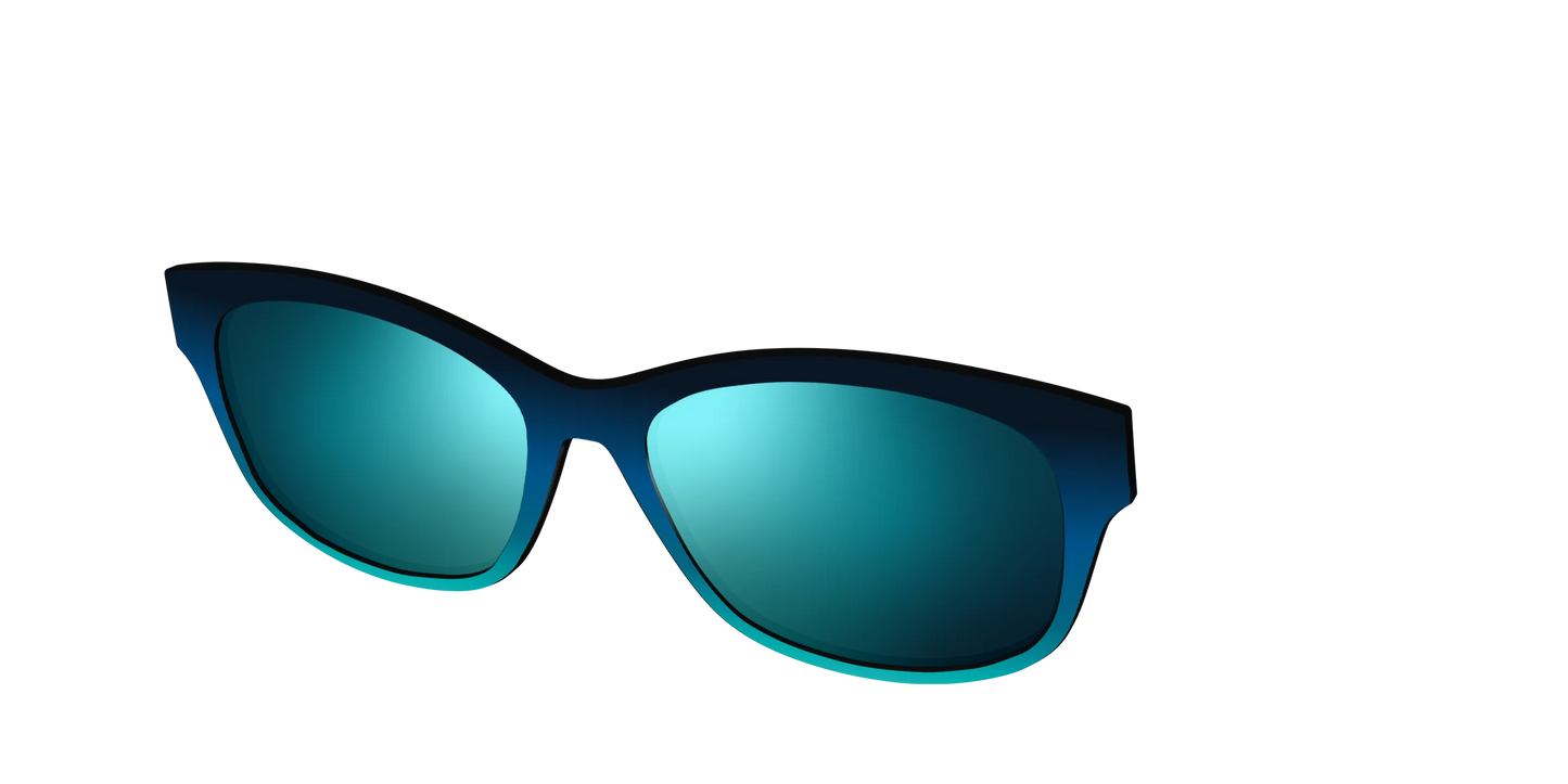 The Polarized Royal Blue to Seafoam Gradient Sun Top