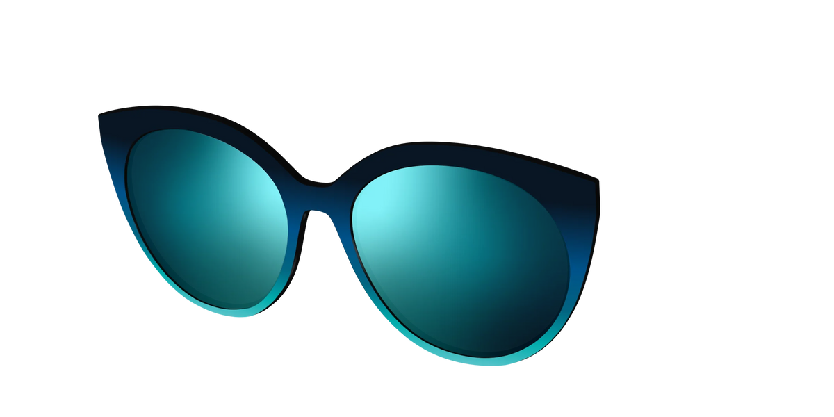 The Polarized Royal Blue to Seafoam Gradient Sun Top