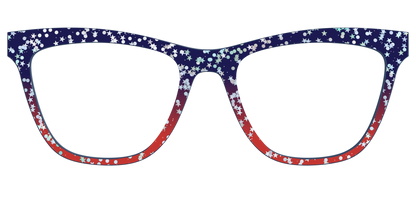 The Navy to Scarlet Gradient with Star Glitter