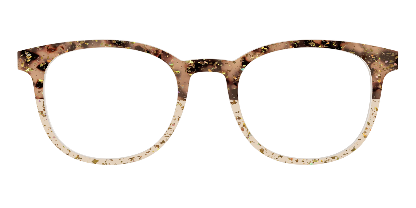 The Khaki Tortoise Crystal Split with Gold Flakes