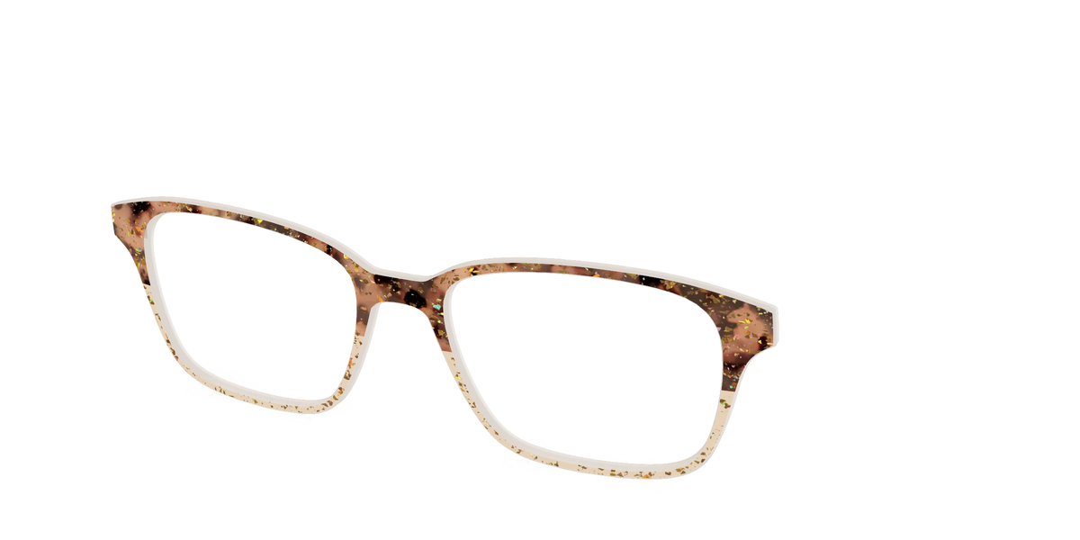 The Khaki Tortoise Crystal Split with Gold Flakes