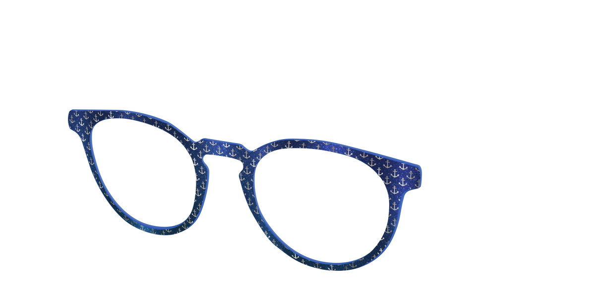 The Blue Shimmer with Silver Foil Anchors