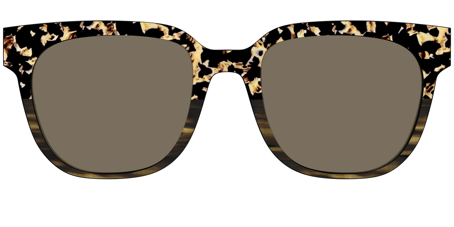The Polarized Caramel Tortoise Horn Split Sun Top
