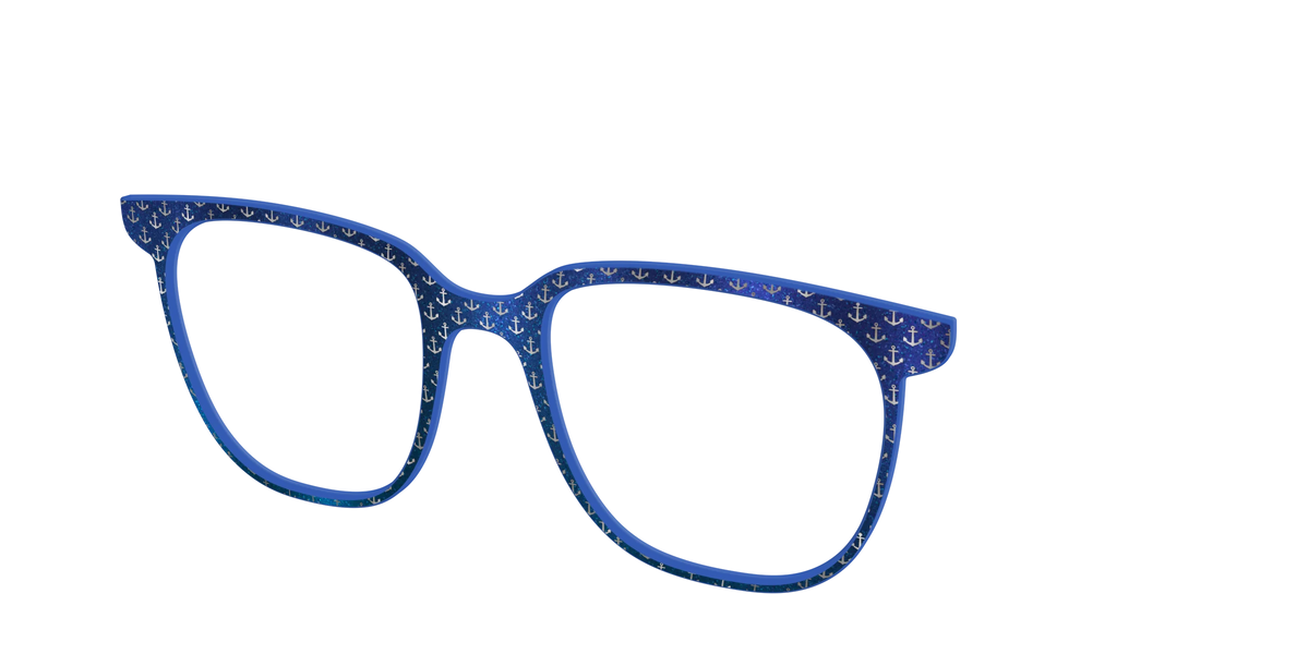 The Blue Shimmer with Silver Foil Anchors