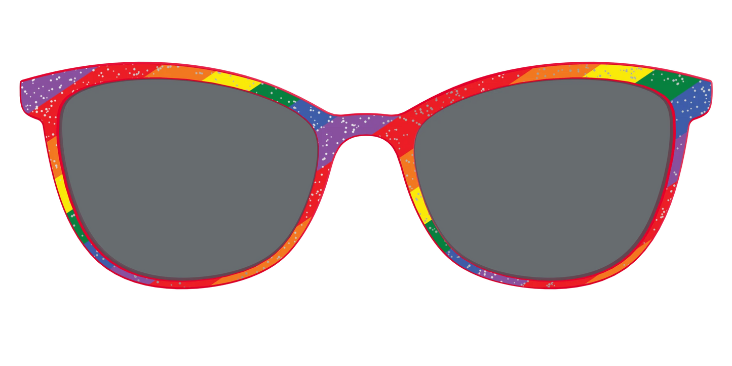 The Polarized Traditional Pride Flag Glitter Sun Top