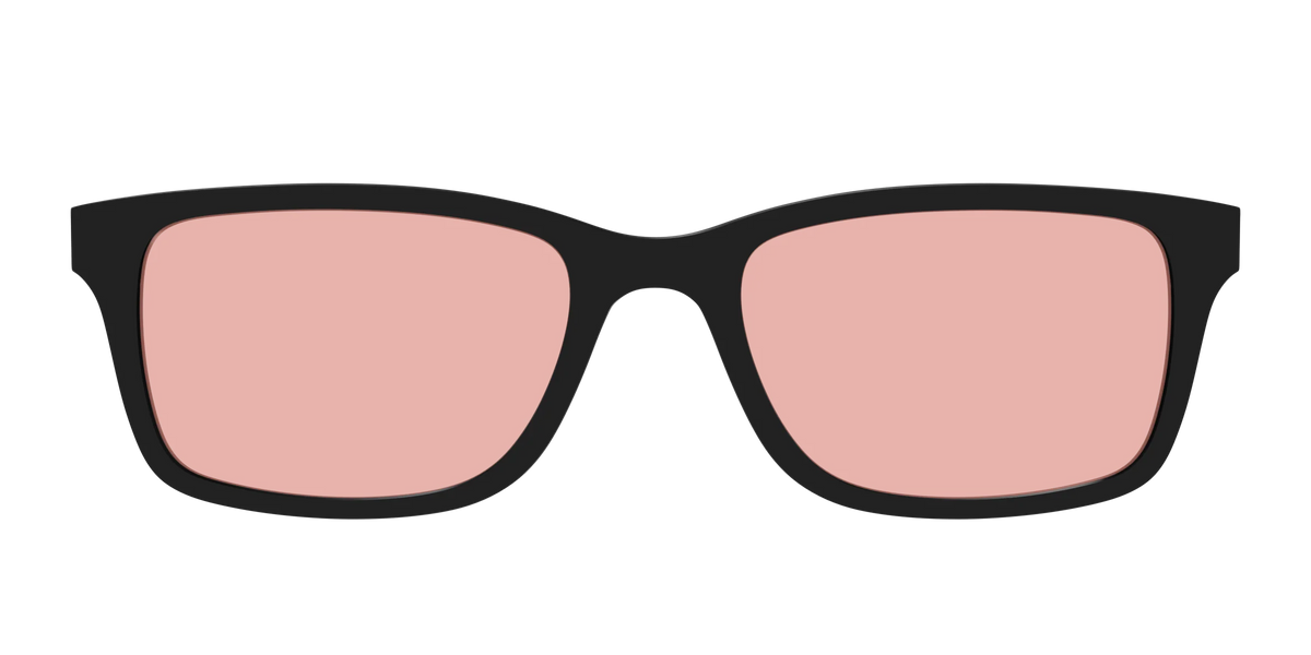 The Black With Coral Pink Lens