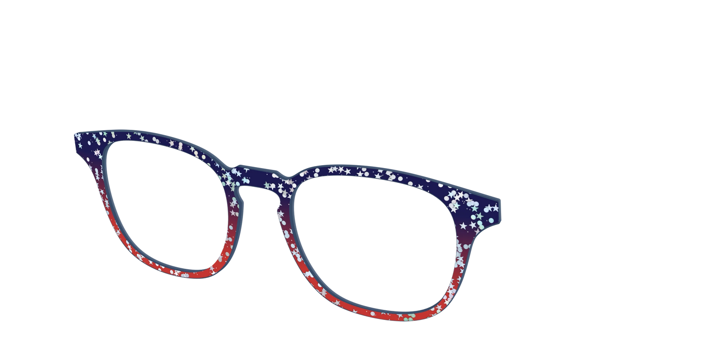 The Navy to Scarlet Gradient with Star Glitter