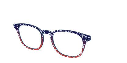 The Navy to Scarlet Gradient with Star Glitter