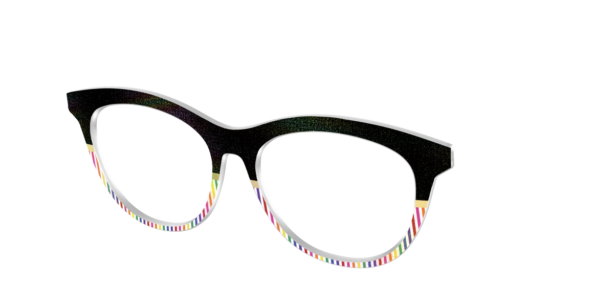The Chic Pride Stripes Crystal with Gold Foil