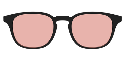 The Black With Coral Pink Lens