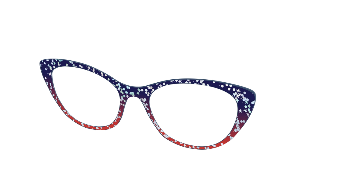 The Navy to Scarlet Gradient with Star Glitter