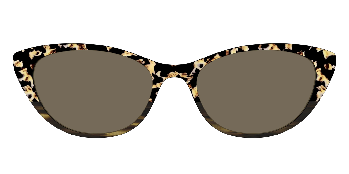 The Polarized Caramel Tortoise Horn Split Sun Top