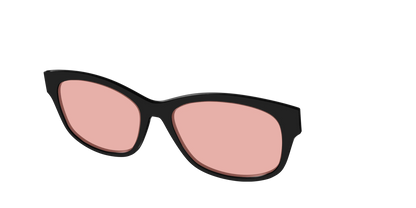 The Black With Coral Pink Lens