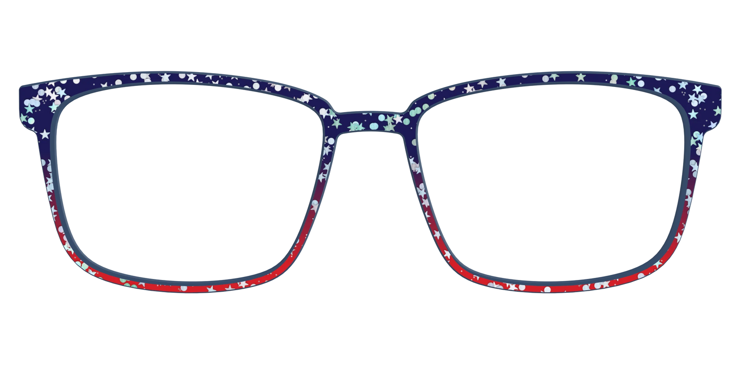The Navy to Scarlet Gradient with Star Glitter