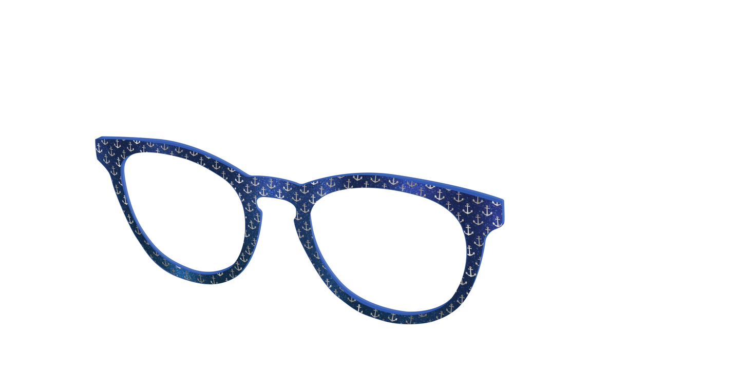 The Blue Shimmer with Silver Foil Anchors