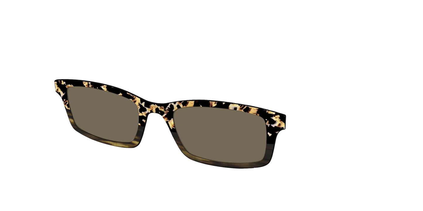 The Polarized Caramel Tortoise Horn Split Sun Top