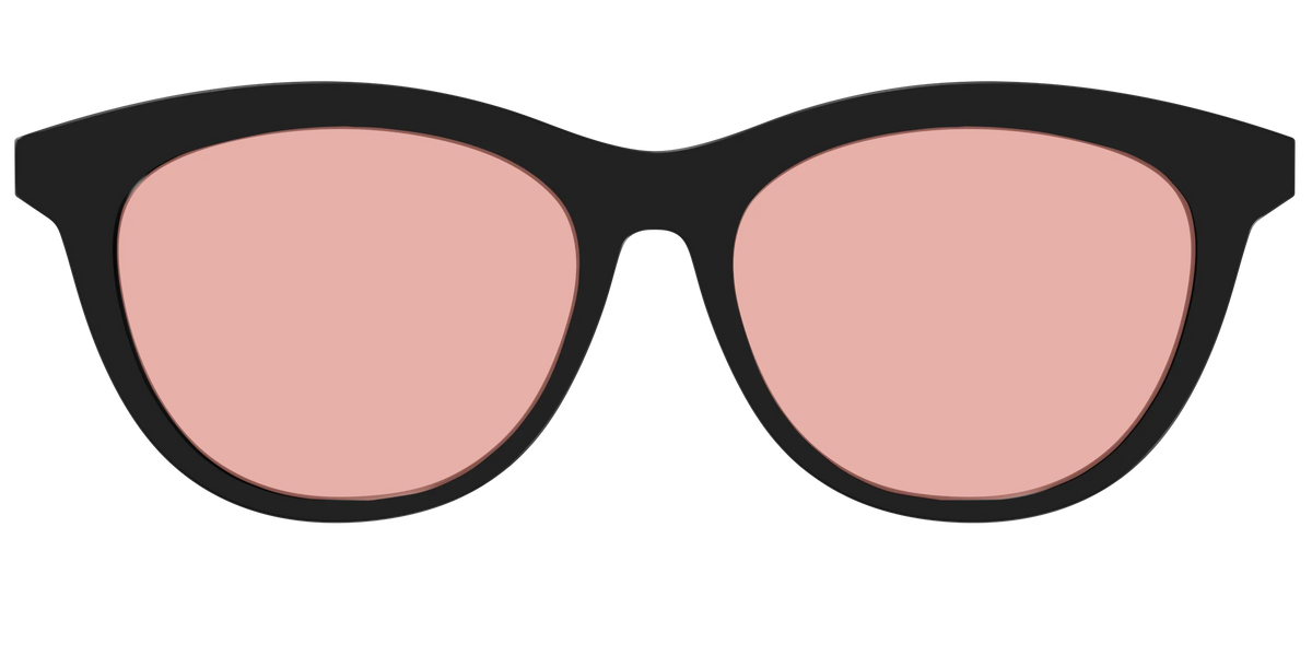 The Black With Coral Pink Lens