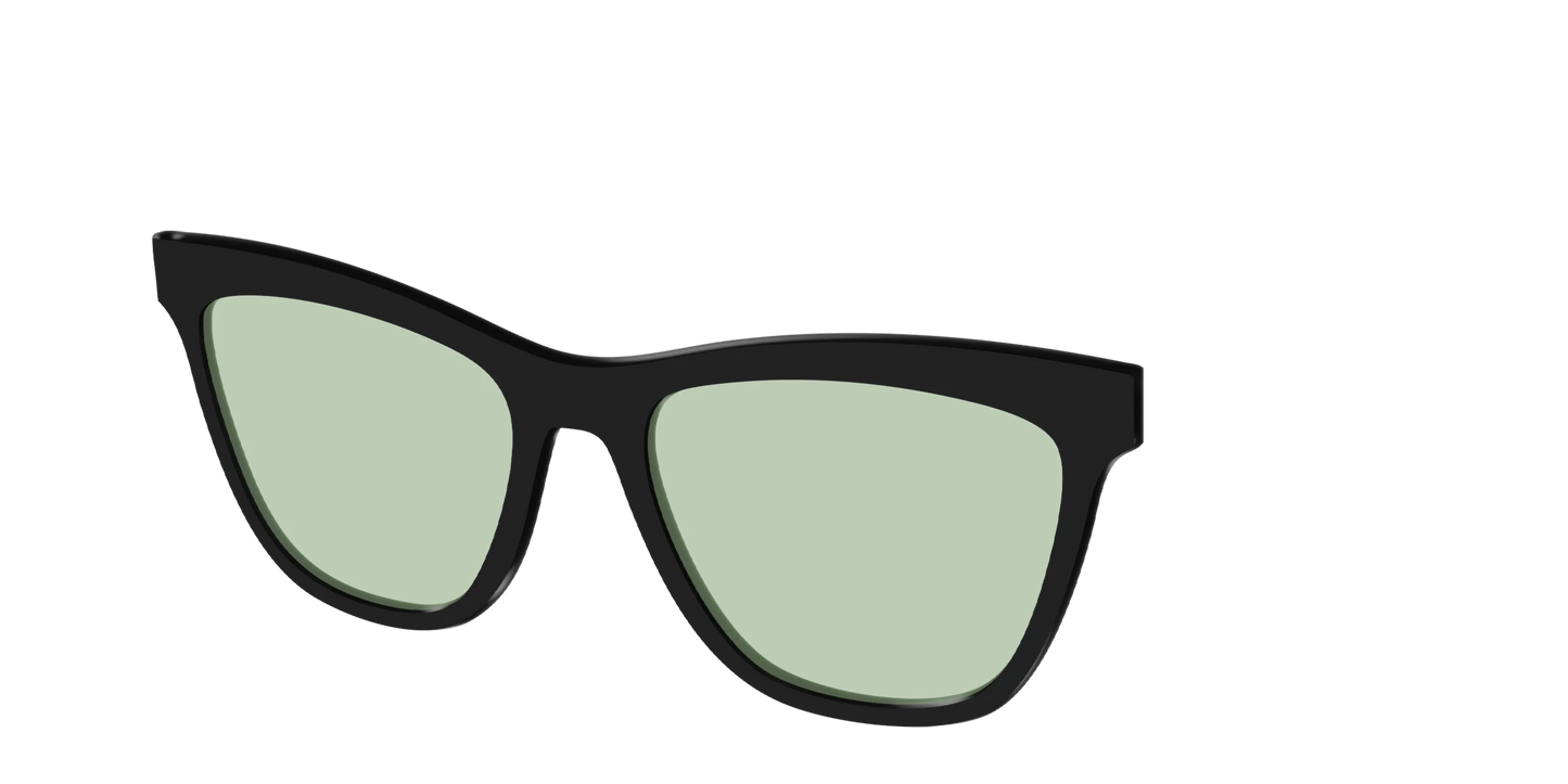 The Black With Sage Green Lens