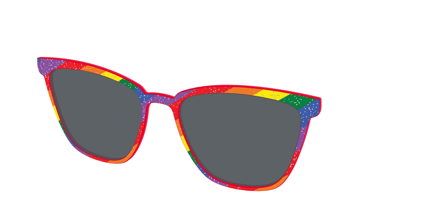 The Polarized Traditional Pride Flag Glitter Sun Top