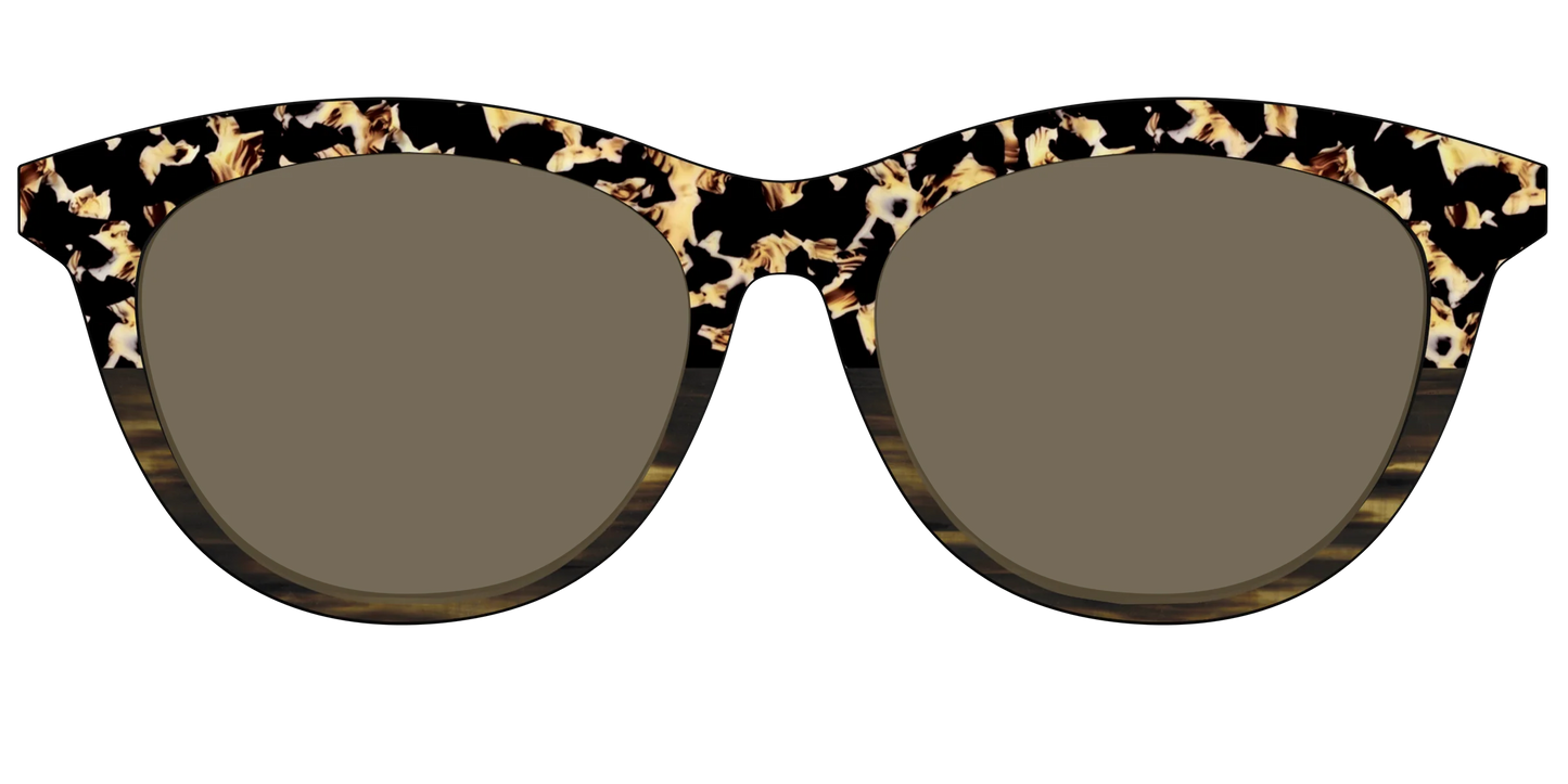 The Polarized Caramel Tortoise Horn Split Sun Top